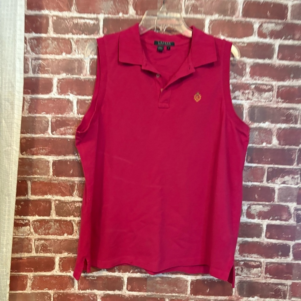 Lauren Ralph Lauren Sleeveless Polo in Bright Raspberry